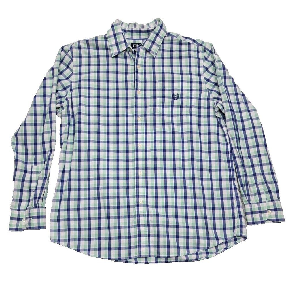 Chaps Shirt Mens Sz Large Dress Button Up Down Long Sleeve Casual Easy Care